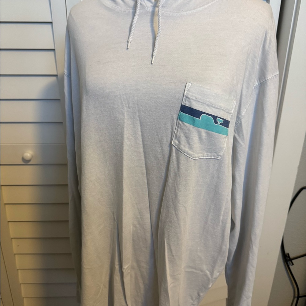 Vineyard Vines White Long Sleeve Shirt with Pocket
